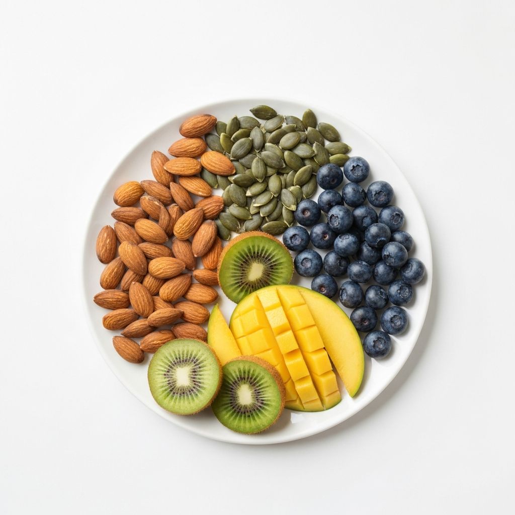 Nutritious snack options with fruits and nuts